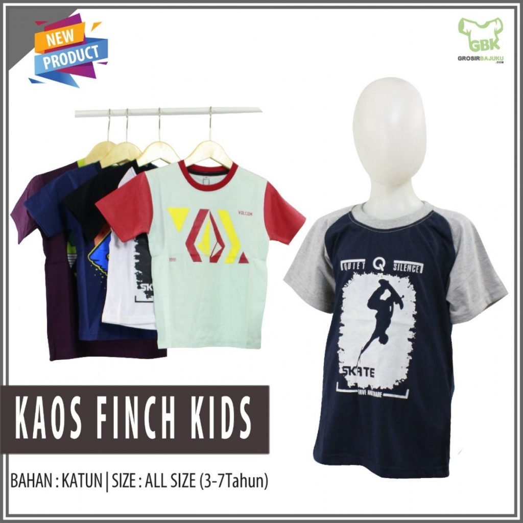 Pusat Grosir Baju Murah Solo Klewer 2024 Distributor Kaos Finch Kids Murah di Solo  